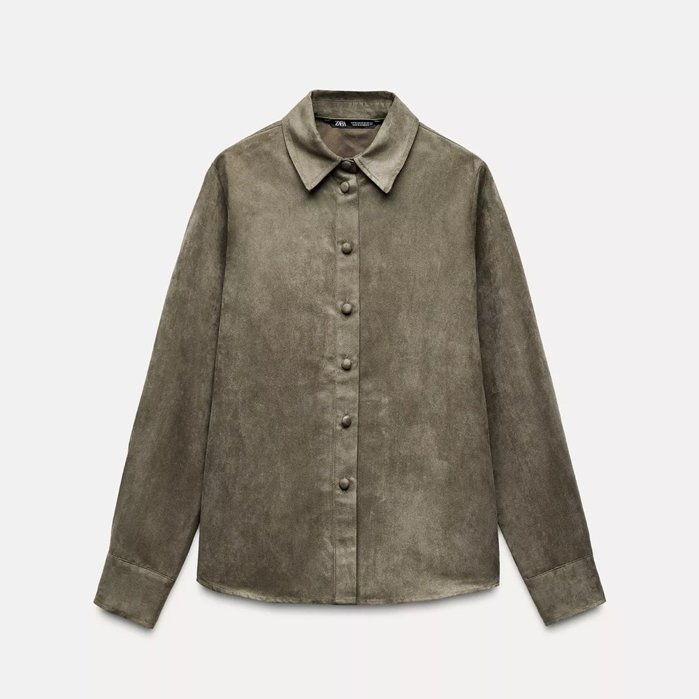 Zara Faux Suede Shirt size XS